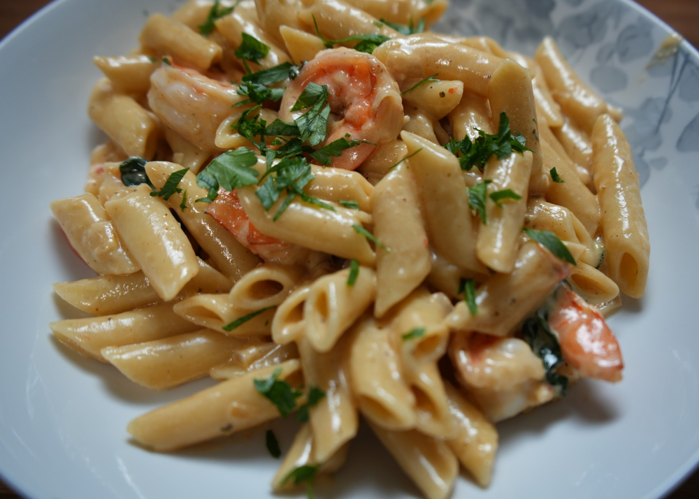 Shrimp Alfredo Penne