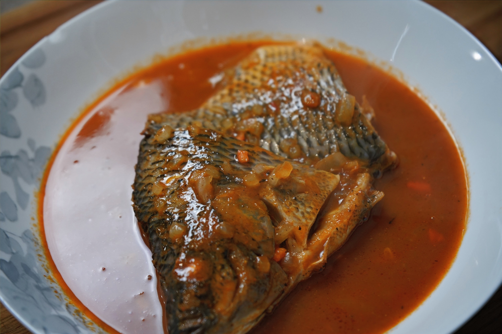 Nigerian tilapia fish pepper soup