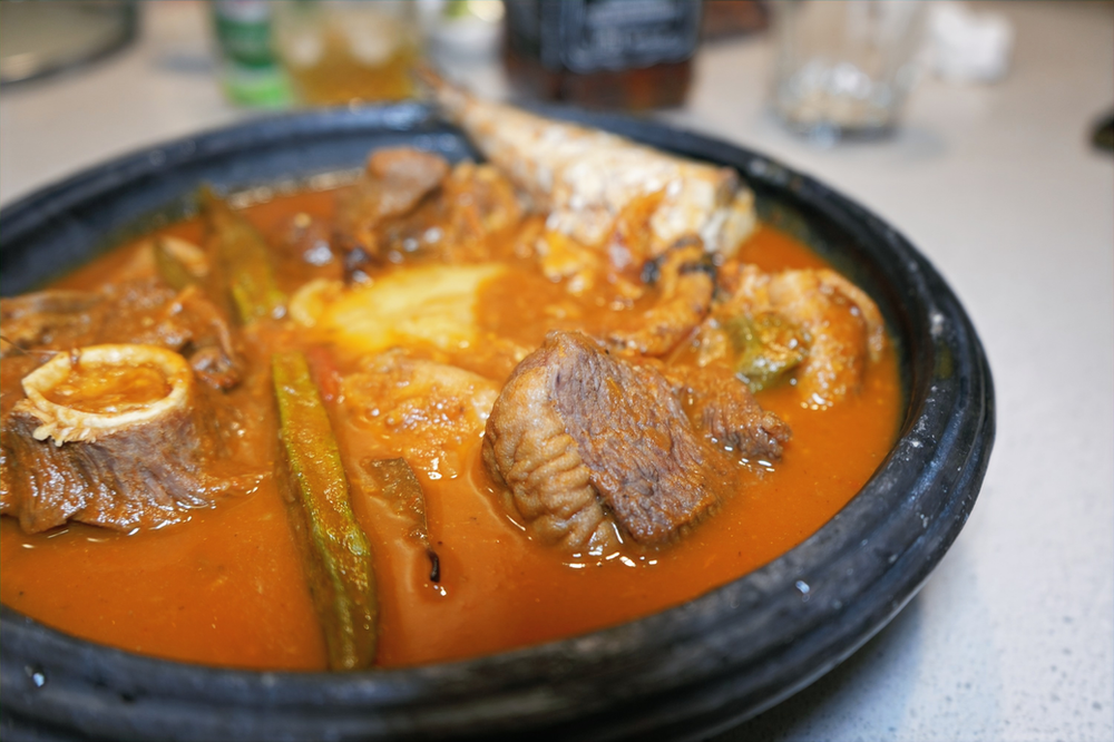 Ghanaian Light Soup served in the asanka bowl