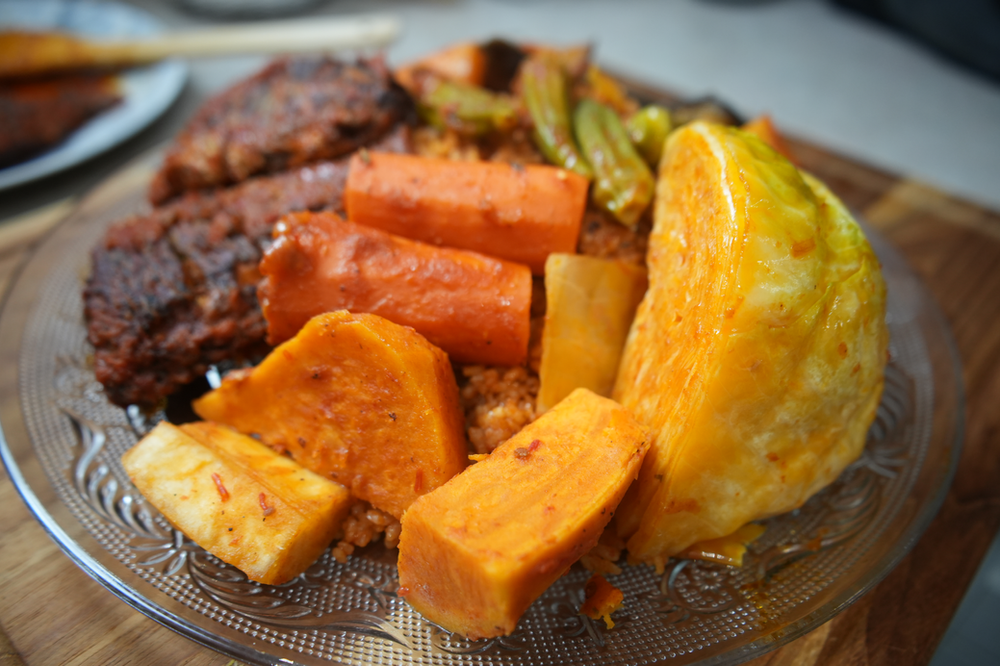 Freshly prepared Senegalese Thieboudienne 