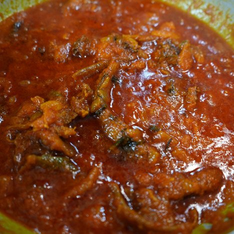 fried pepper sauce with dry fish