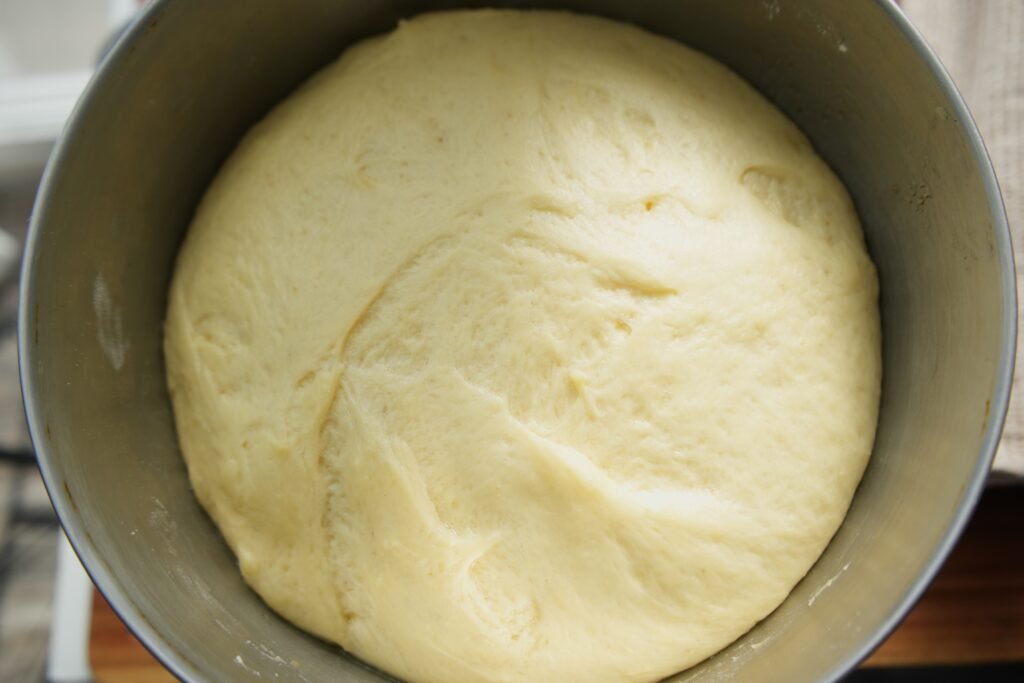 risen dough, dough that has doubled in size