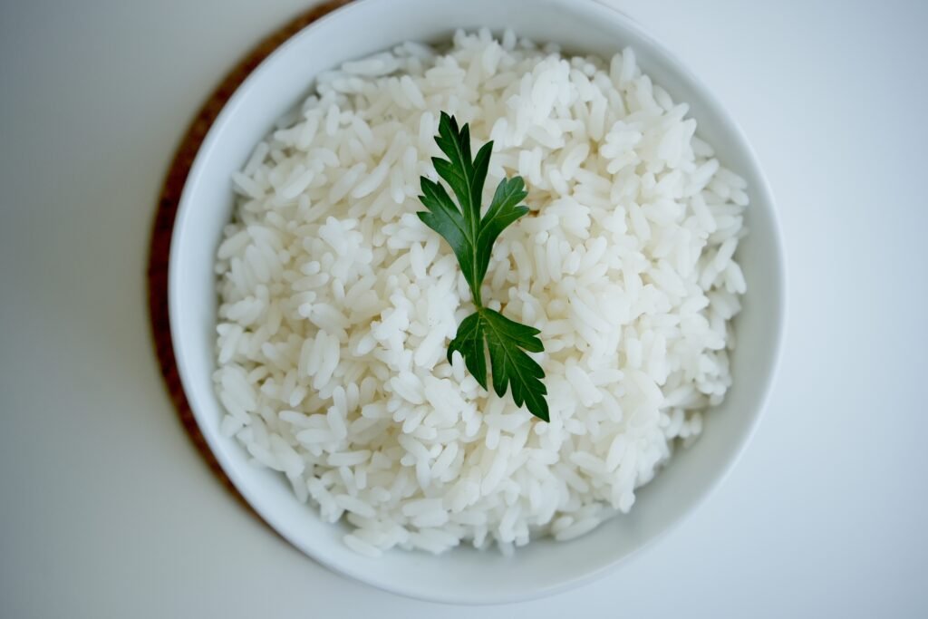 bowl of long grain white rice