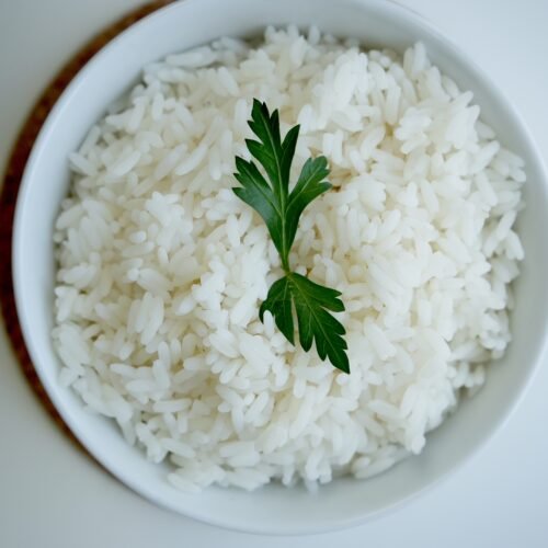 bowl of long grain white rice