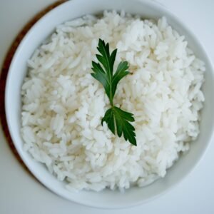 bowl of long grain white rice