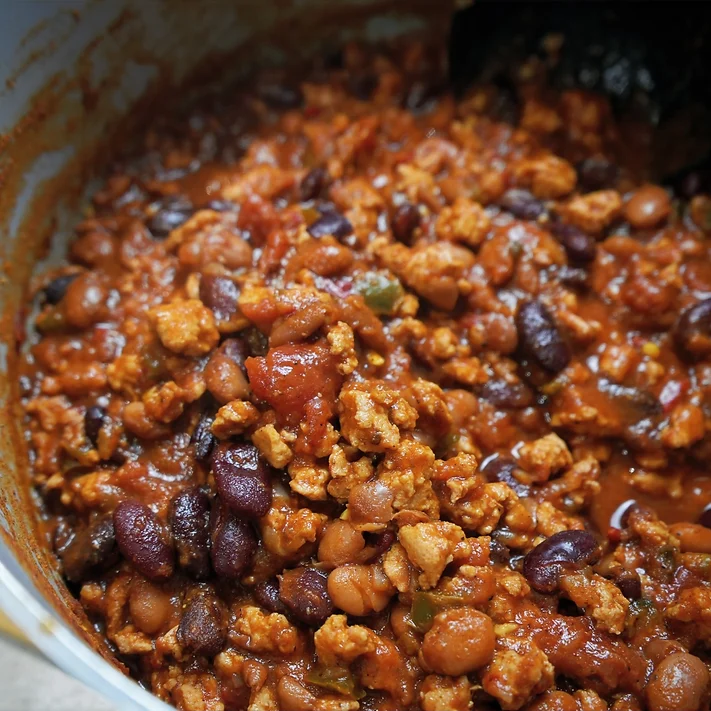 chicken chili made with chicken and beans