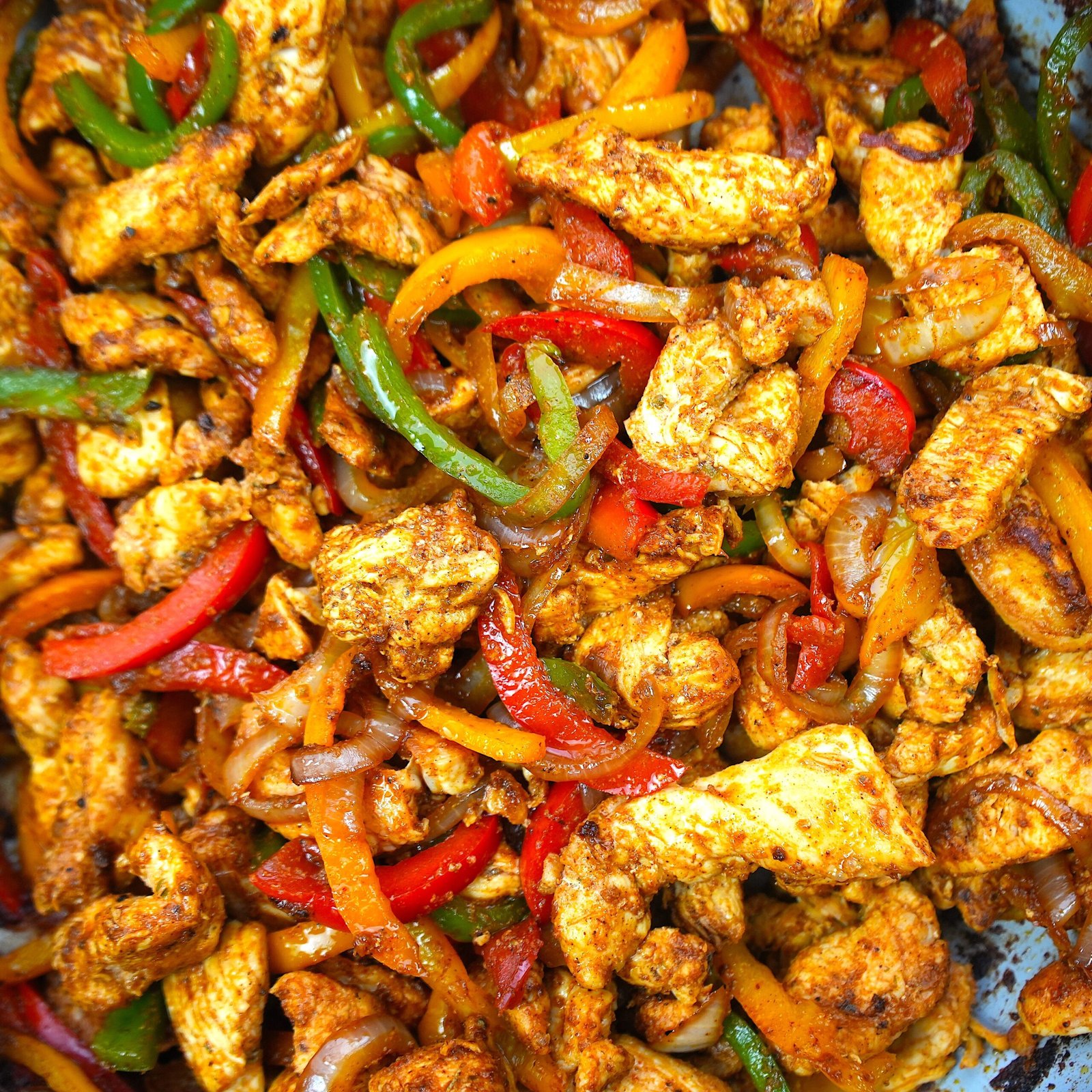 chicken fajitas with bell peppers